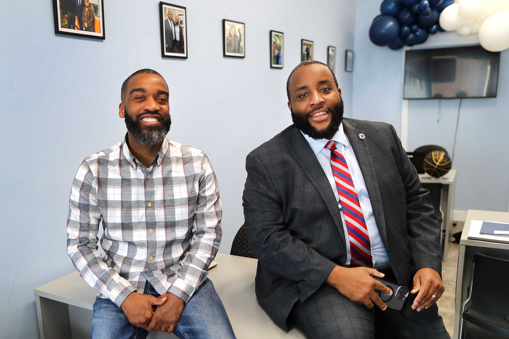Chris and Brian Worrell at their joint constituent office on Erie Street, Dorchester